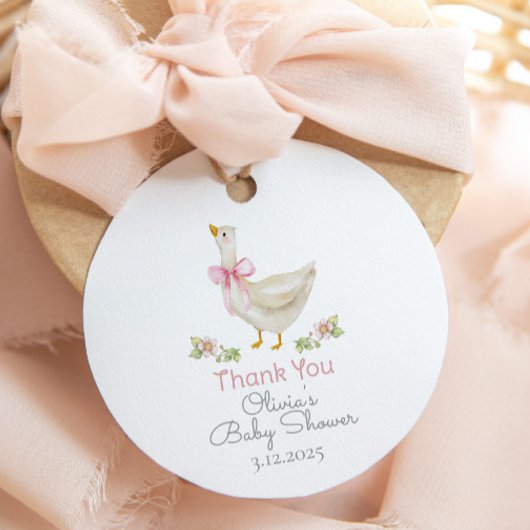 Kleine Gänse Pink Mädchen Dusche Danke Geschenkanhänger
