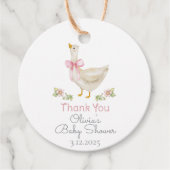 Kleine Gänse Pink Mädchen Dusche Danke Geschenkanhänger (Vorderseite)