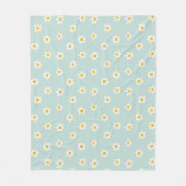 Kleine Gänseblümchen - sanftes Teal Fleecedecke