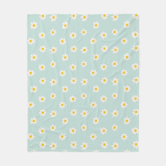 Kleine Gänseblümchen - sanftes Teal Fleecedecke (Vorderseite)