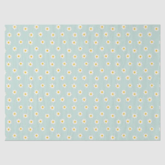 Kleine Gänseblümchen - sanftes Teal Seidenpapier (Vorderseite)