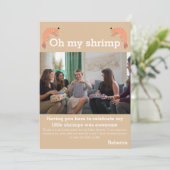 Kleine Garnelendusche Dankeskarte (Stehend Vorderseite)