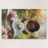 Kleine Gärtnerin im Blütenmeer Puzzle (Horizontal)