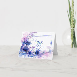 Kleine gefaltete Cornflower Reverie Dankeskarte