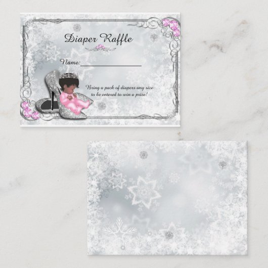 Kleine, gefrorene, graue, Prinzessin-Windeln Begleitkarte (Vorne/Hinten)