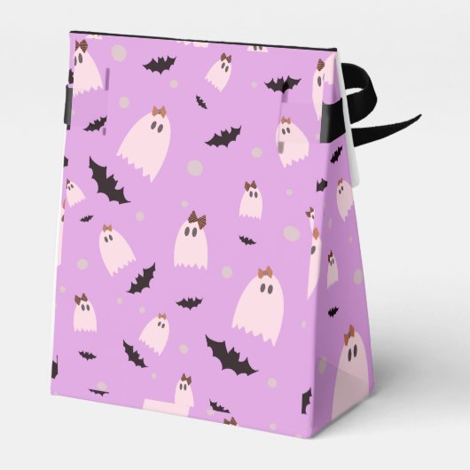 Kleine Geister mit Bows Trick oder Treat Halloween Geschenkschachtel (Rückseite)