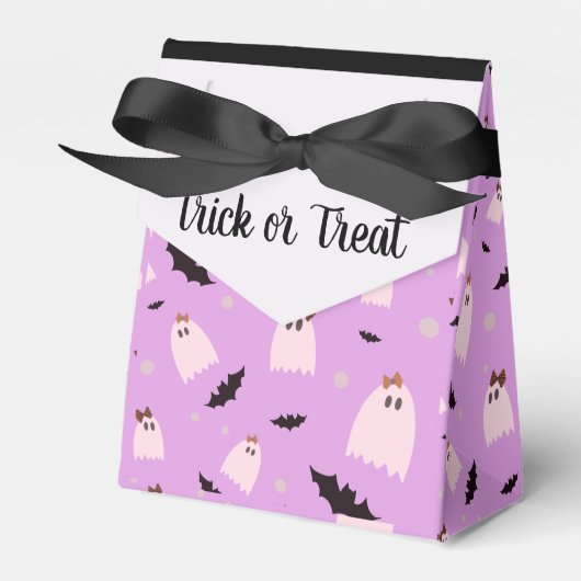 Kleine Geister mit Bows Trick oder Treat Halloween Geschenkschachtel (Vorderseite)