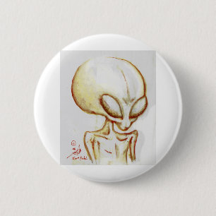 Kleine gelbe alienform - ich bin Nr. vier Button