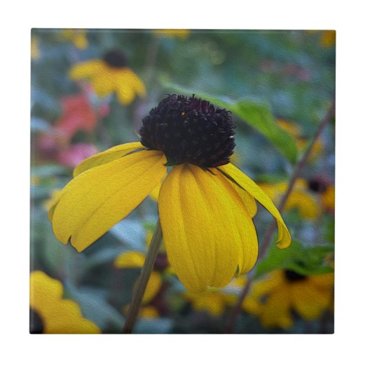 Kleine gelbe Blume Fliese (Vorderseite)