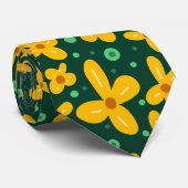 Kleine gelbe Blumen Krawatte (Gerollt)
