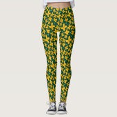 Kleine gelbe Blumen Leggings (Vorderseite)