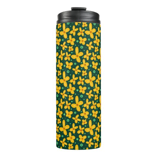 Kleine gelbe Blumen Thermosbecher (Vorderseite)