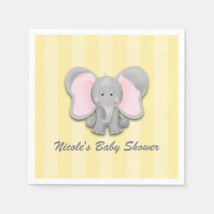 Kleine gelbe Elefant-Baby-Party Serviette