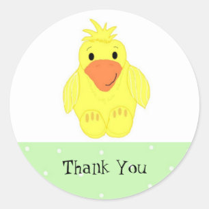 Kleine gelbe Ente Danke Runder Aufkleber