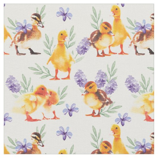 Kleine gelbe Enten Stoff (Nahaufnahme)