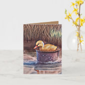 Kleine gelbe Entenpiele in Eimer Karte (Gelbe Blume)