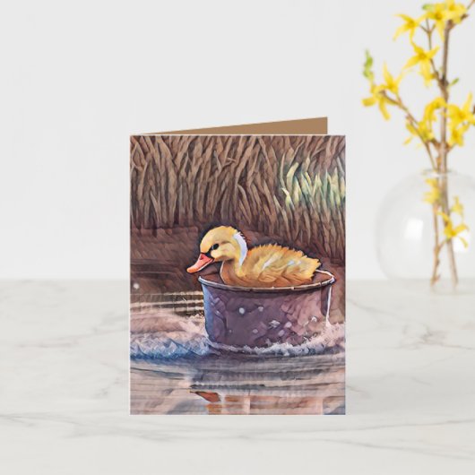 Kleine gelbe Entenpiele in Eimer Karte (Gelbe Blume)