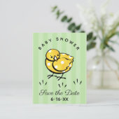 Kleine Gelbkichtendusche Save the Date Ankündigungspostkarte (Stehend Vorderseite)