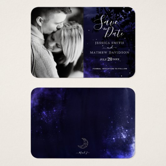 Kleine Geldbörse "Save the Date" Himmelsstars (Vorne & Hinten)