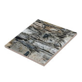 Kleine, gemusterte Keramik-Tile - grau, braun Fliese (Seite)