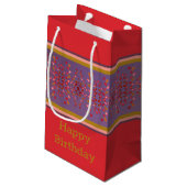 Kleine Gemusterte Papiergeschenktasche zum Geburts Geschenktüte (Rückseite Schrägansicht)