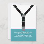 Kleine Gentleman Baby Dusche einladen, Aquamarin, Einladung (Rückseite)