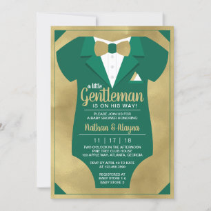 Kleine Gentleman Baby Dusche Einladung, Tuxedo in Einladung