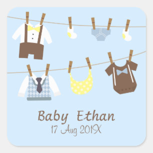 Kleine Gentleman-Baby-Partygeschenke für Jungen Quadratischer Aufkleber