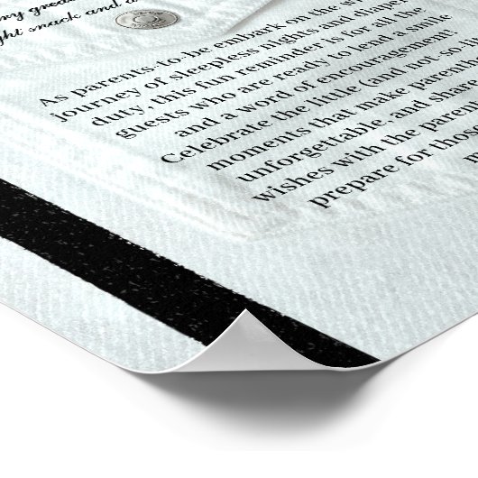 Kleine Gentleman Babydusche Spätnachtsdiapers Poster (Ecke)