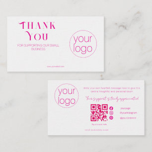 Kleine Geschäft-Logo-Dankeschön-QR-Karte Blush-Pin Visitenkarte