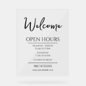 Kleine Geschäftszeiten frei Acrylschild (Vorderseite)