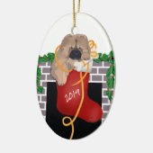 KLEINE GESCHENK 2019 Chow Welpenverzierung Keramik Ornament (Links)