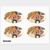 Kleine Geschenk Button hoch Ovaler Aufkleber (Blatt)