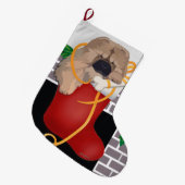 kleine Geschenk Chow Welpe Xmas Strumpf Großer Weihnachtsstrumpf (Vorderansicht (hängend))