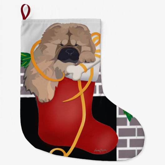 kleine Geschenk Chow Welpe Xmas Strumpf Großer Weihnachtsstrumpf (Vorderseite)