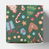 Kleine Geschenkbox mit grünem Weihnachtsmuster Geschenkschachtel (Oben)