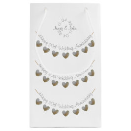 kleine Geschenktasche des Perlenherz-Hochzeitstags Geschenktüte