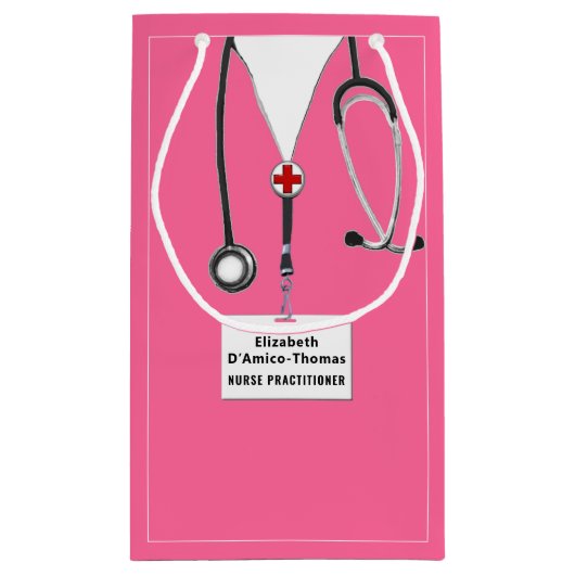 Kleine Geschenktasche für Krankenschwester oder Är Geschenktüte (Rückseite)