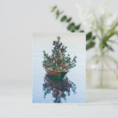 Kleine Geschichte mit Weihnachtsbaum Feiertagspostkarte (Stehend Vorderseite)