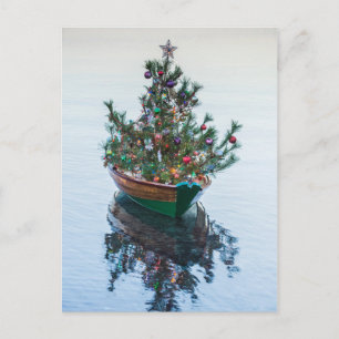 Kleine Geschichte mit Weihnachtsbaum Feiertagspostkarte