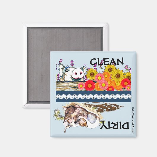 Kleine Geschirrspülmaschine Magnet- sauber oder dr Magnet (Vorderseite/Rückseite)