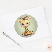 Kleine Giraffe Runder Aufkleber (Umschlag)
