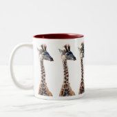 "Kleine Giraffen-" Tier-Tier-Aquarell Zweifarbige Tasse (Links)