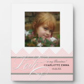 Kleine Girl Baby Chic Zickzack Moderne Personalisi Fotoplatte (Vorderseite)