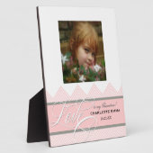 Kleine Girl Baby Chic Zickzack Moderne Personalisi Fotoplatte (Seite)