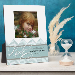 Kleine Girl Baby Chic Zickzack Moderne Personalisi Fotoplatte