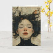 Kleine Girl Dreaming Jedes Anlasses Karte (Gelbe Blume)