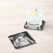 Kleine Girl Drink Kaffee Getränkeuntersetzer (Rechte Seite)