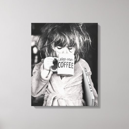 Kleine Girl Drink Kaffee Leinwanddruck (Vorderseite)