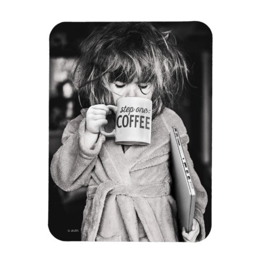 Kleine Girl Drink Kaffee Magnet (Vertikal)